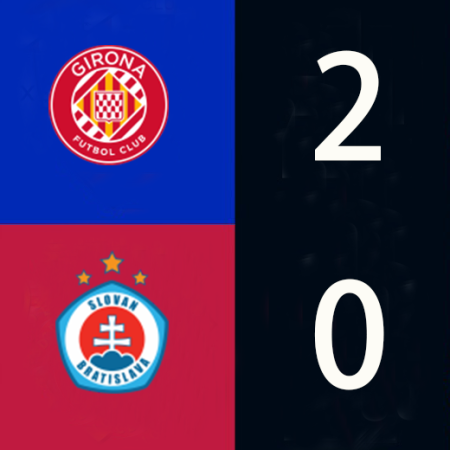 UEFA League Girona VS Slovan Bratislava 2-0 Highlights