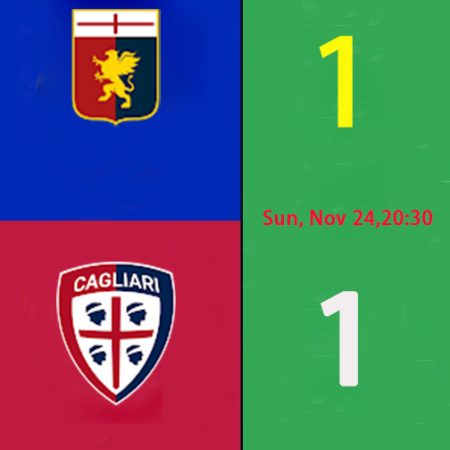 Genoa vs Cagliari Prediction Serie A Sun, Nov 24,20:30